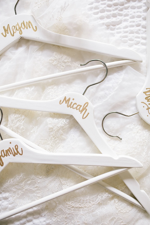 Handmade bridesmaid dress hangers