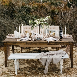 Coastal modern wedding table