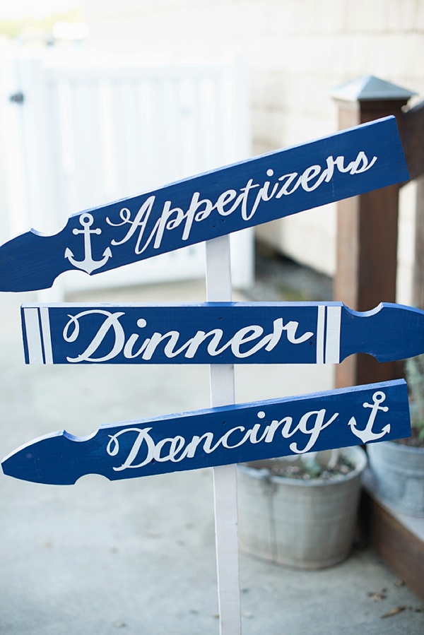 Nautical wedding sign with anchors