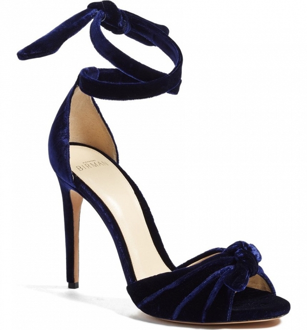 Navy Blue Velvet Bridal Shoes