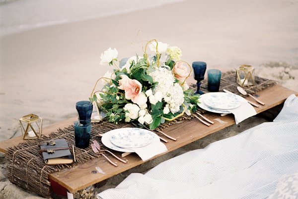 Boho beach wedding table