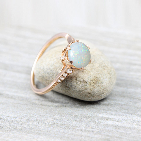 Iridescent Opal Engagement Ring