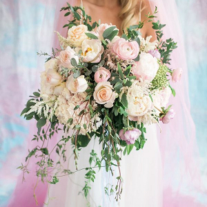 Celestial Wedding Bouquet with Overflowing Flowers