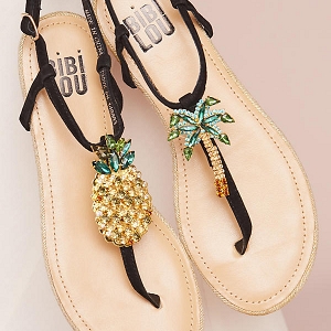 Pineapple and Palm Tree Sandals