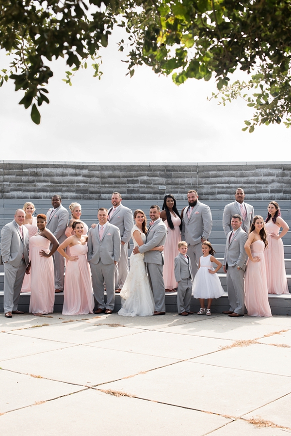 Pink and gray wedding party