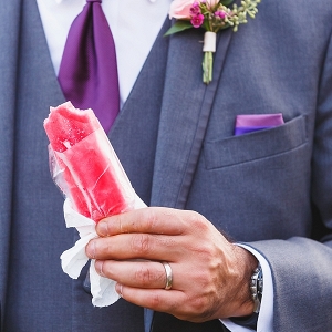Bright red popsicle for wedding treat