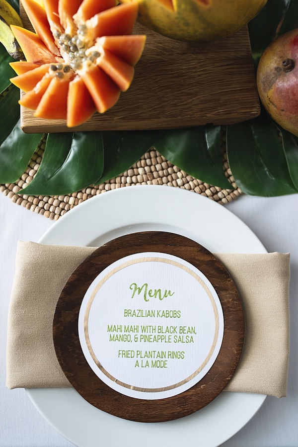 Tropical menu card