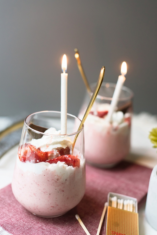 Gourmet Roasted Strawberry Milkshake Parfaits