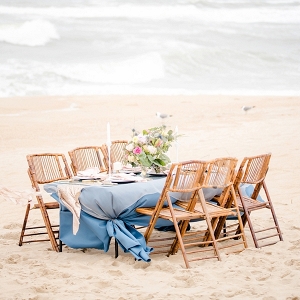 Glam beach wedding table