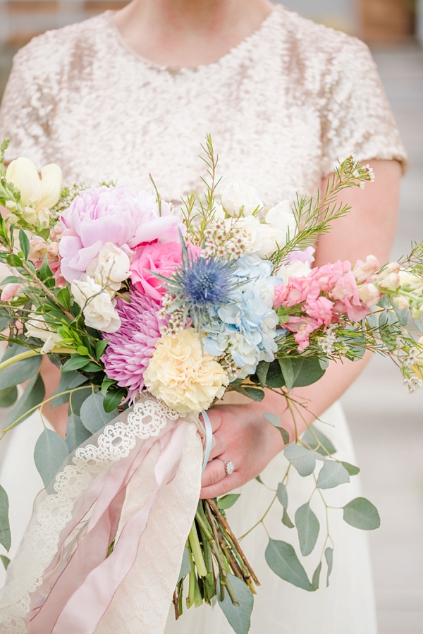 Pastel beach bridal bouquet