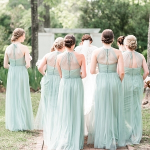 Pale mint green bridesmaid dresses