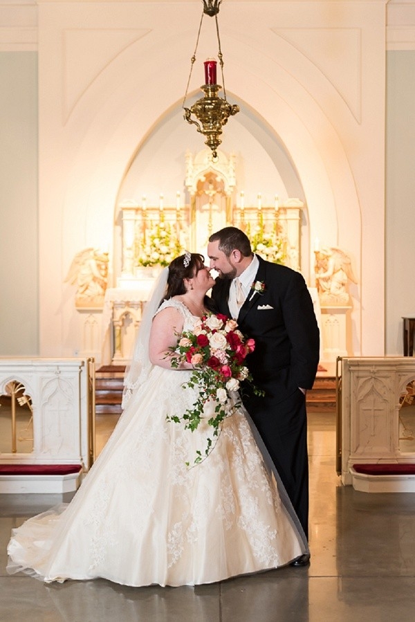 Traditional Catholic bride and groom