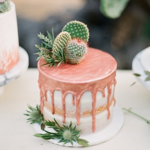 Dripping rose gold copper cake