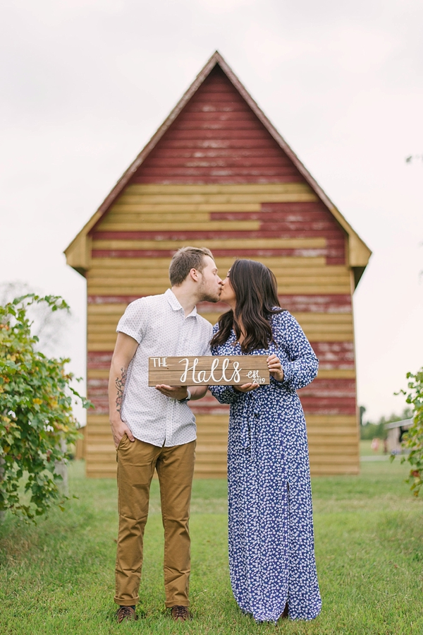 Rustic Engagement Session with Wood Sign