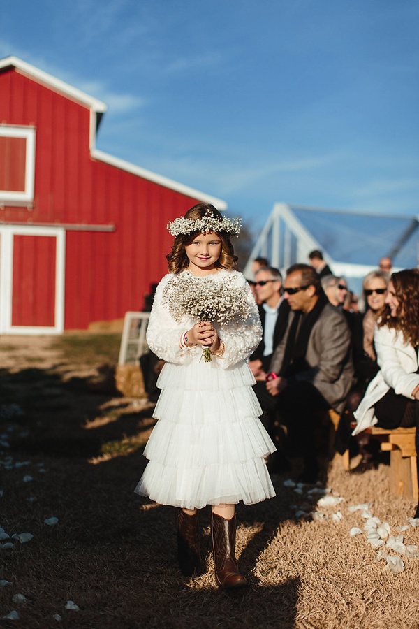 Flower girl in cowboy boots