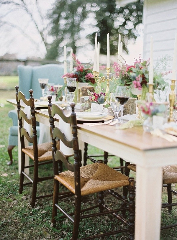 Rustic vintage wedding reception table