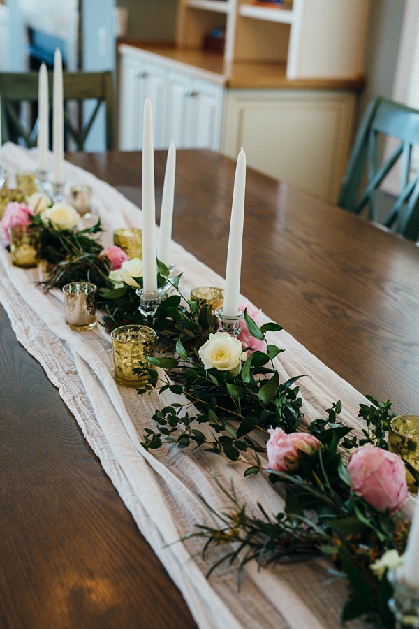 Simple Wedding Centerpiece with Candles