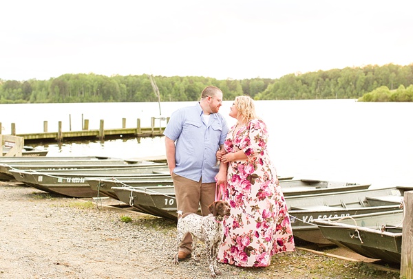 Cute engagement session with dog