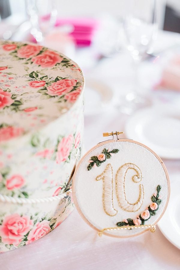 Embroidered Wedding Table Number