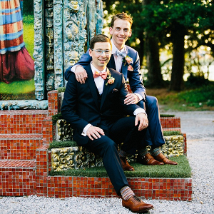 Two Grooms for their Vintage Garden Wedding
