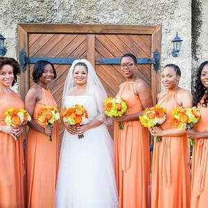 Orange bridesmaid dresses