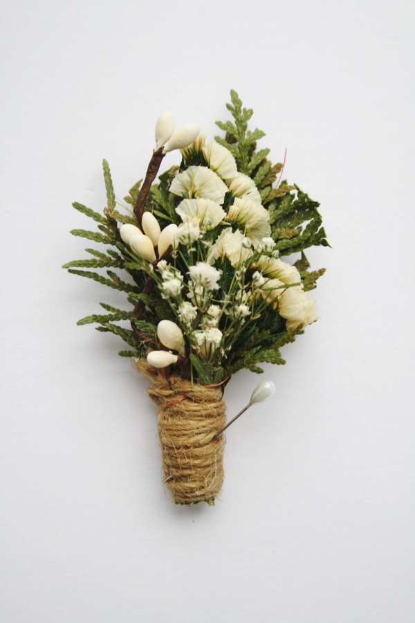 Rustic Evergreen Woodland Boutonniere