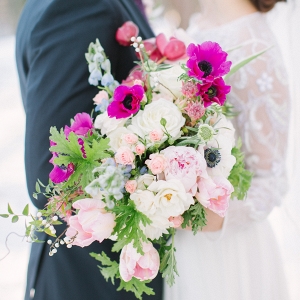 PInk and red wedding bouquet floral inspiration
