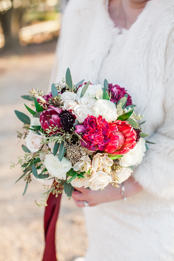 Burgundy and blush bouquet