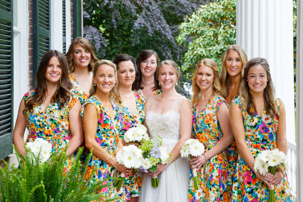 Colorful Bridesmaids Dresses Virginia Wedding