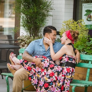 Pin up girl engagement session attire from Fairfax Virginia Engagement 