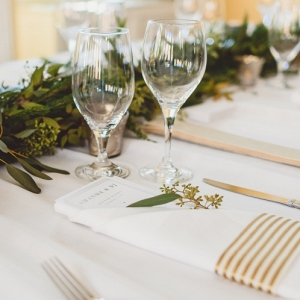 Modern rectangle reception table brunch wedding