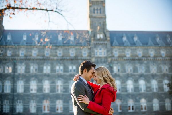 Fall Engagement Session with Bright Colored Attire
