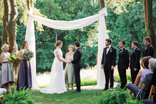 Woodend Sanctuary outdoor ceremony fabric draping