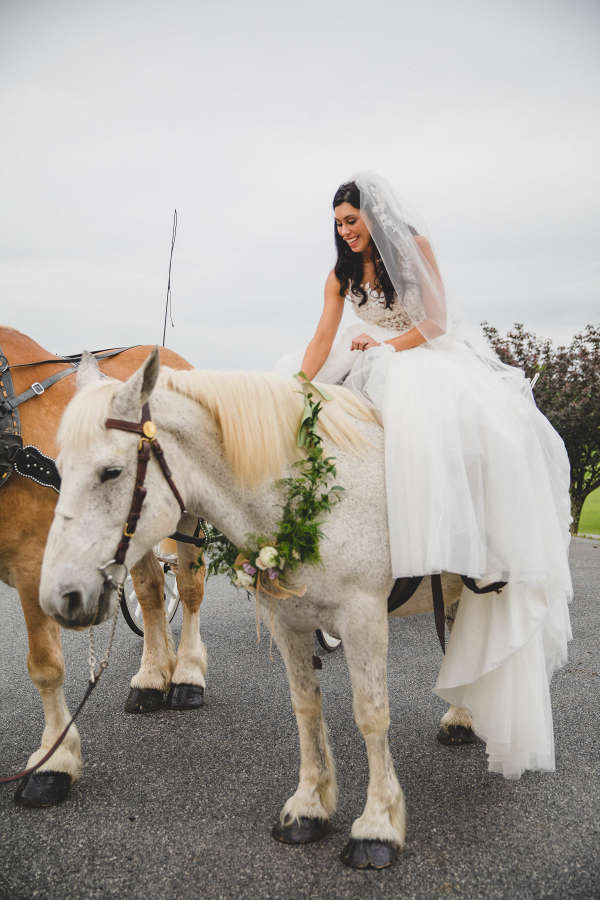 ceremony horse and carriage bride