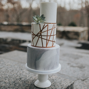 modern minimalist marble wedding cake