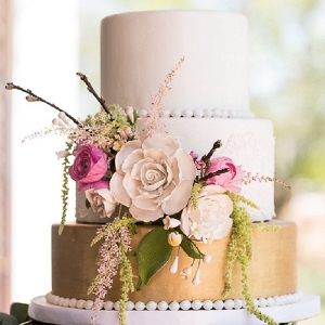 Gold and Pink Victorian Wedding Cake inspiration