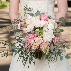 Pink and Green Garden Bridal Bouquet from Victorian Wedding Inspirational shoot