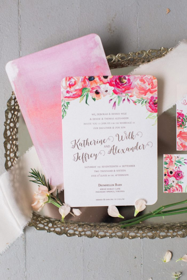 Floral wedding invitations 