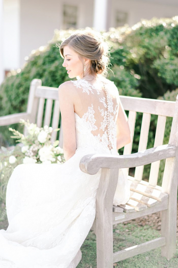 Bride with illusion lace back