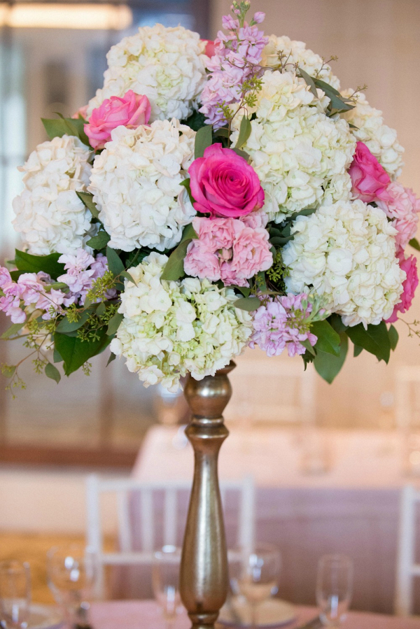 Blush and Pink Textured Raised Centerpieces 