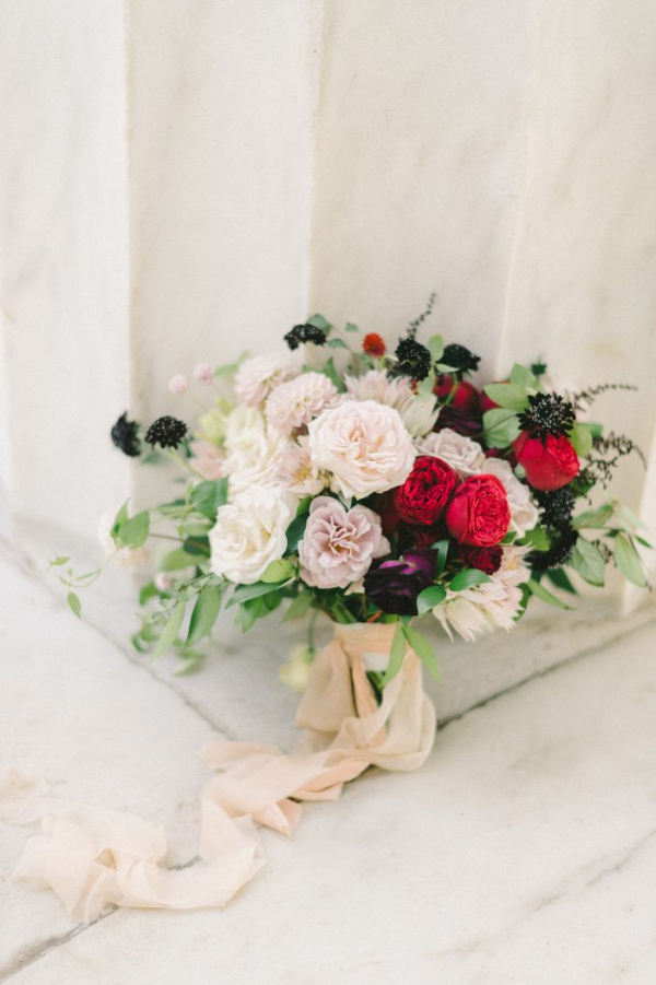 Lush blush and red bouquet