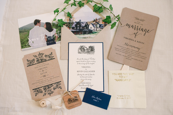 Virginia Home Wedding - rustic wedding invitation