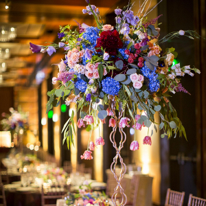 Colorful tall floral centerpiece