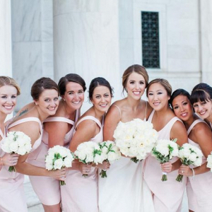 Blush bridesmaids